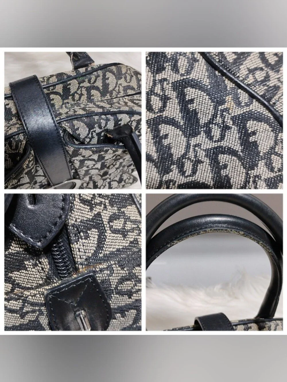 SALE! Christian Dior Trotter Double Saddle Canvas/Leather Discontinued Handbag